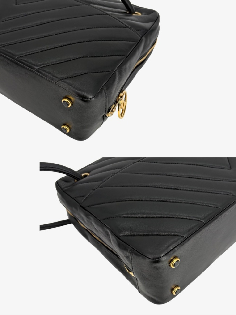 CHANEL CHEVRON Black Quilted CROSSBODY with Gold CC Charm - Picture 3 of 14